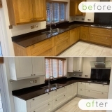 kitchen before and after brown - white